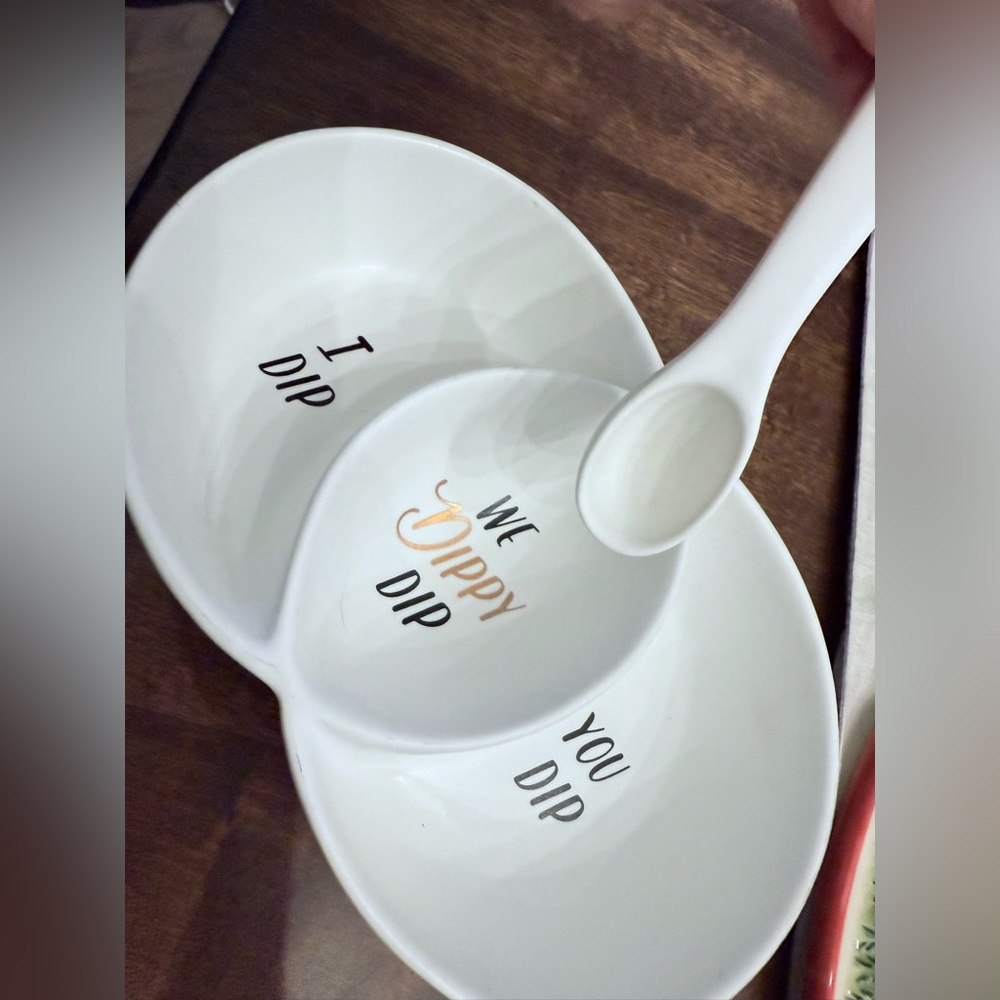 Dip Bowl & Spoon Dippy Kate Aspen Dip Bowl & Spoon Wedding Gift party hosting